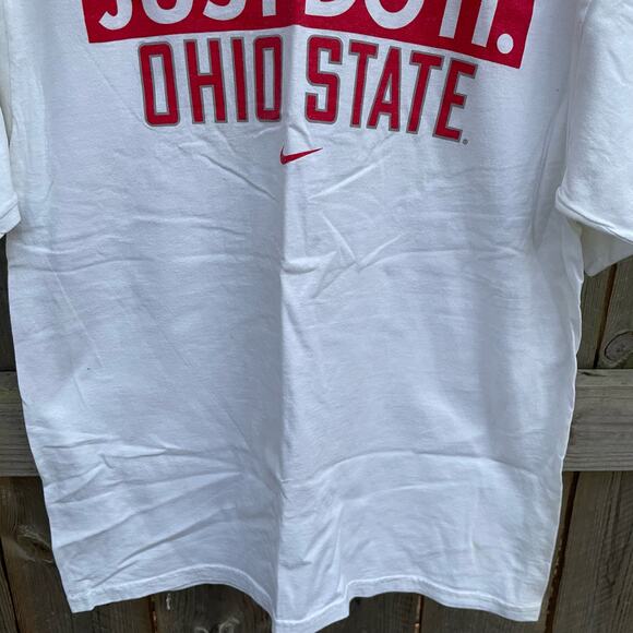 Nike Ohio State T-Shirt Y2K Vintage 1999 Just Do It Graphic Medium White Buckeye - Picture 4 of 9